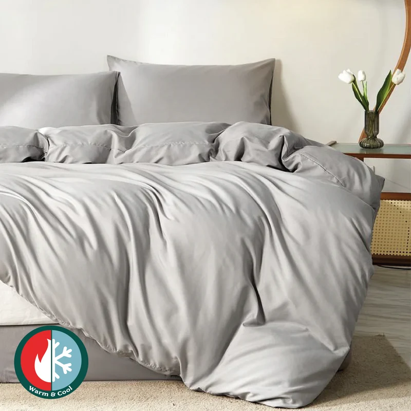 PACK PLUMÓN WARM & COOL + FUNDA DE PLUMÓN SATÍN GRIS