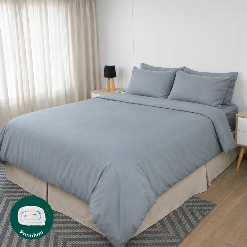 PACK PLUMÓN HIPOALERGÉNICO PREMIUM + FUNDA DE PLUMÓN SATÍN GRIS NEW