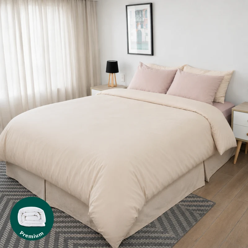 PACK PLUMÓN HIPOALERGÉNICO PREMIUM + FUNDA DE PLUMÓN SATÍN BEIGE NEW