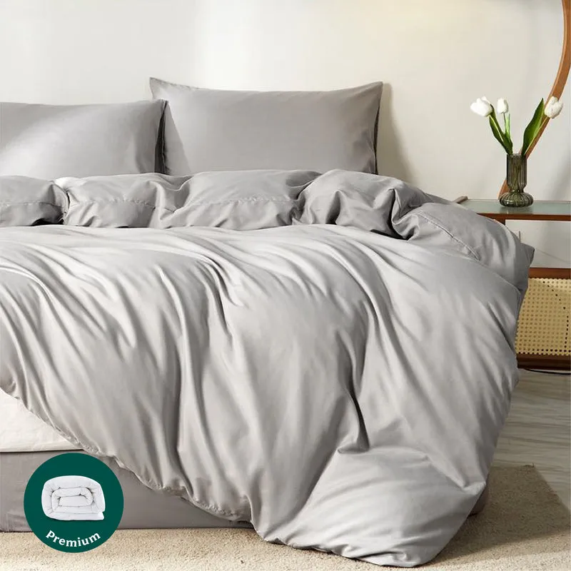 PACK PLUMÓN HIPOALERGÉNICO PREMIUM + FUNDA DE PLUMÓN SATÍN GRIS